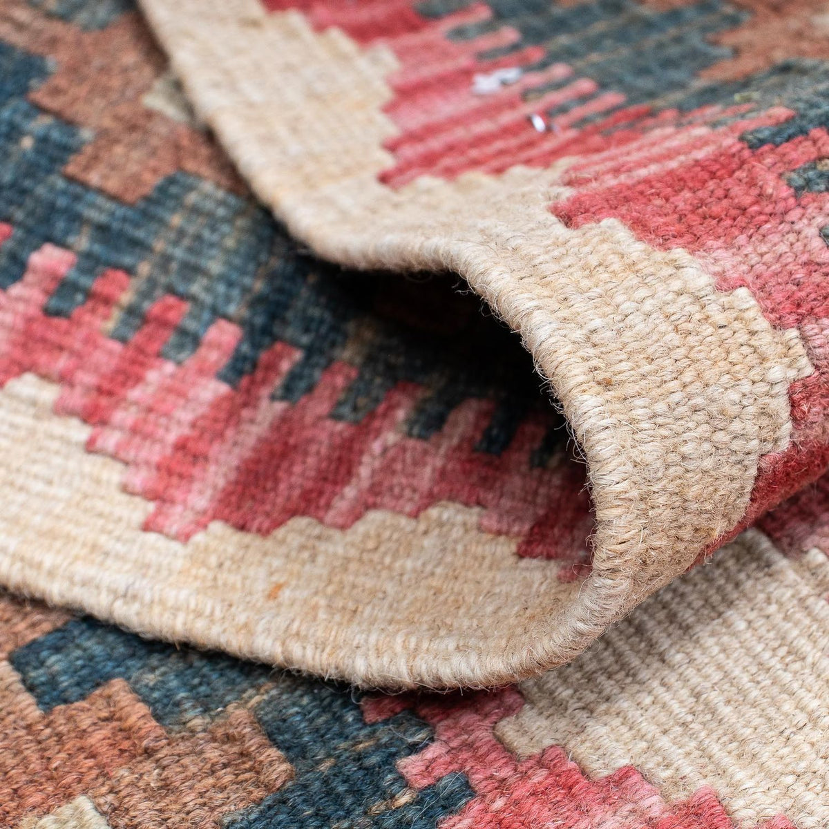 Tappeto corsia Tappeto Kelim - Splash - 203 x 60 cm - rosso chiaro