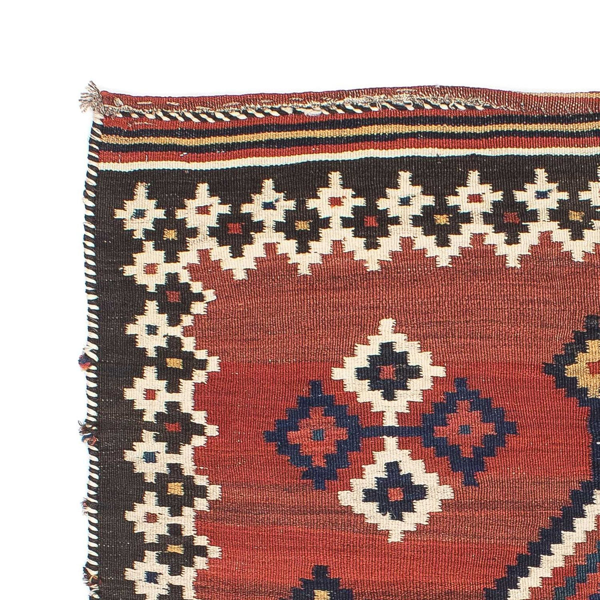 Tappeto Kelim - Orientale quadrato - 144 x 132 cm - rosso scuro