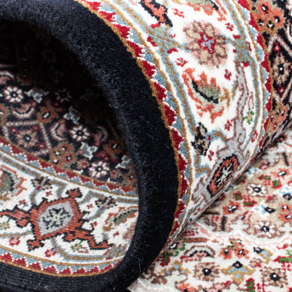 Tappeto corsia Tappeto Persero - Tabriz - 254 x 80 cm - blu scuro