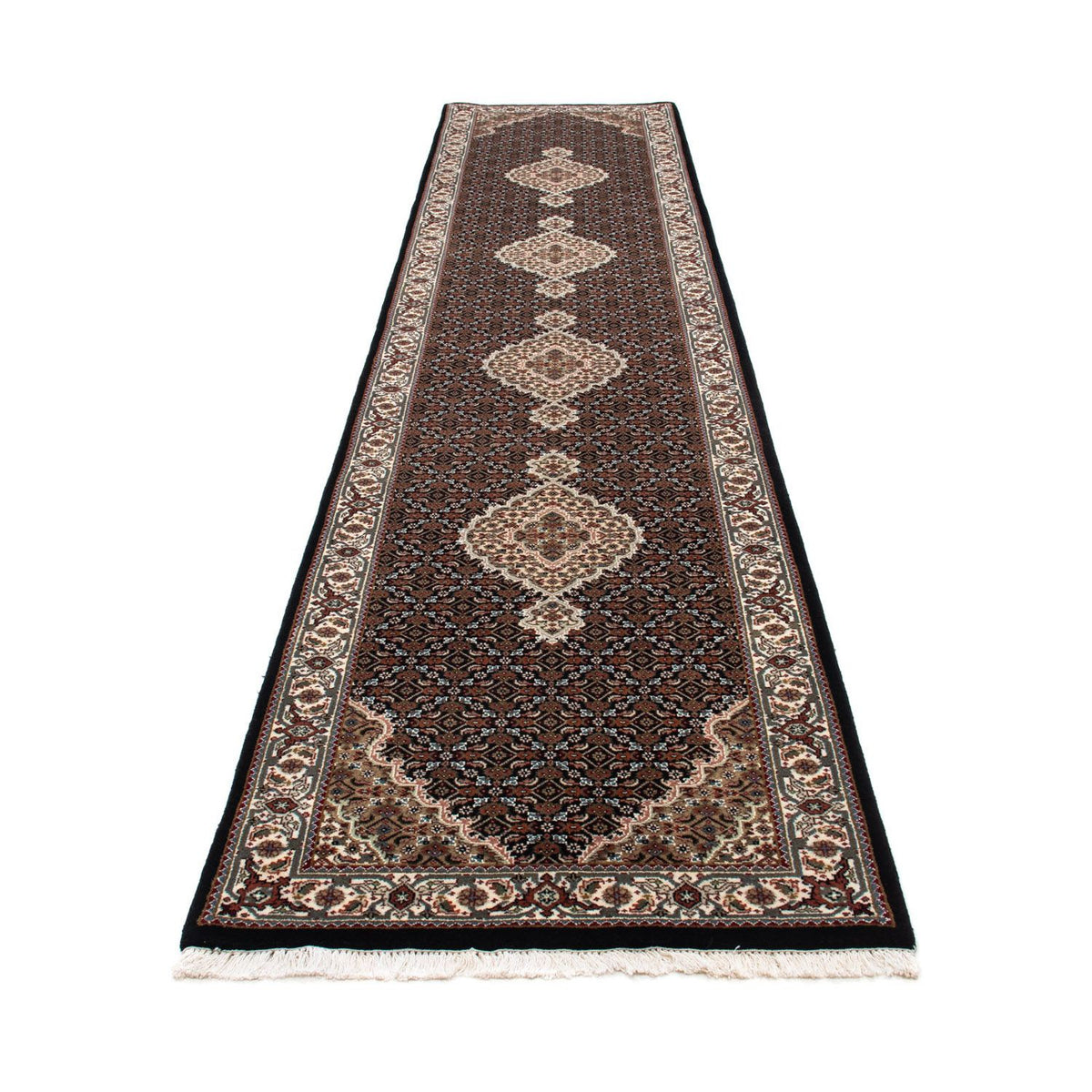 Tappeto corsia Tappeto Persero - Tabriz - 401 x 82 cm - blu scuro