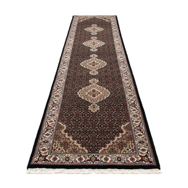Tappeto corsia Tappeto Persero - Tabriz - 396 x 82 cm - blu scuro