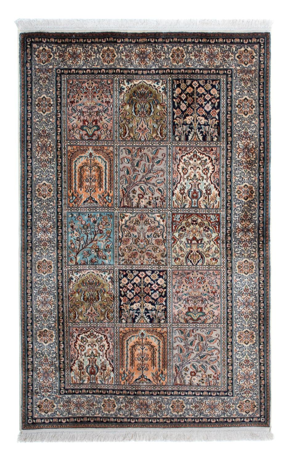Tappeto di seta - Seta del Kashmir - 152 x 96 cm - multicolore
