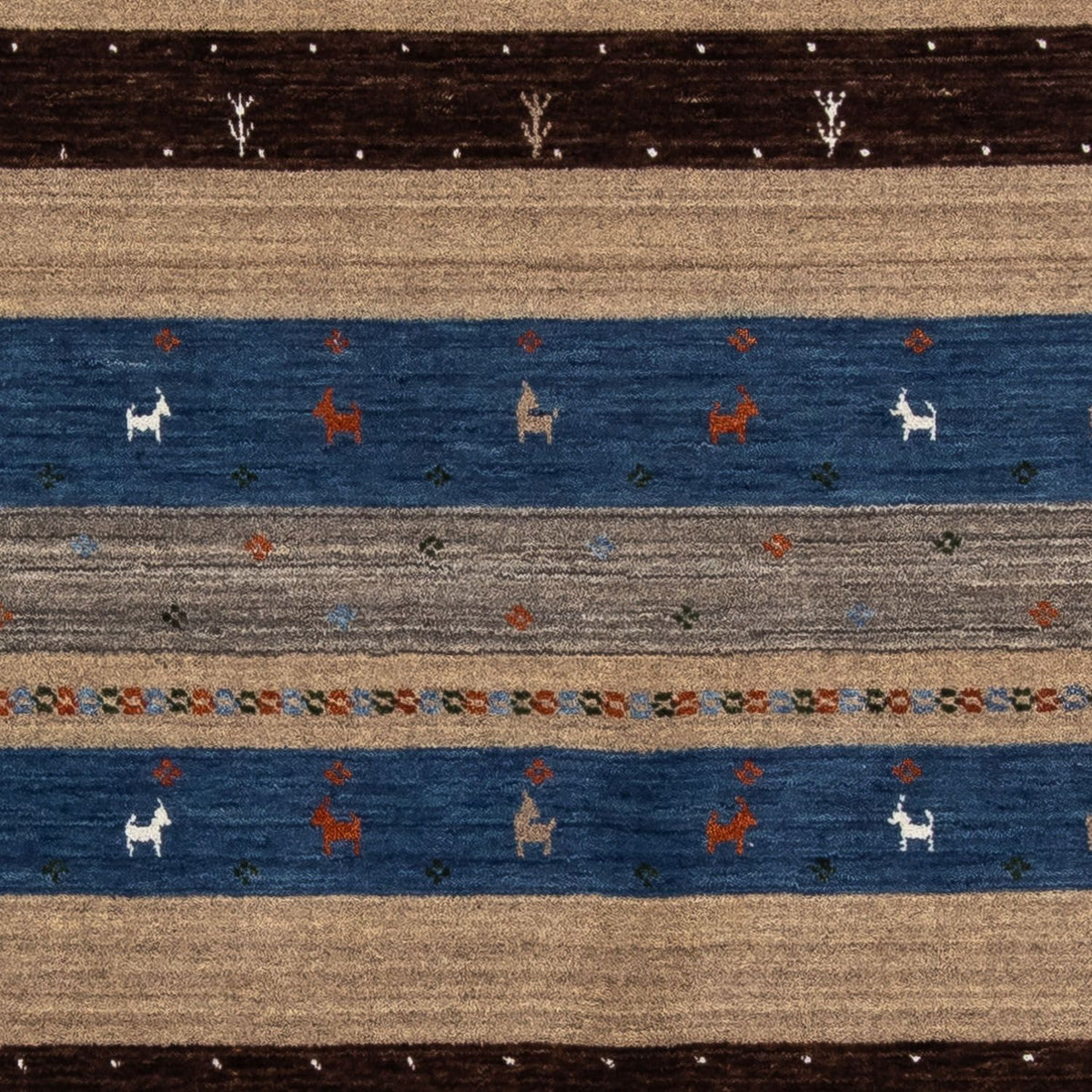 Tappeto Gabbeh - Loribaft Persero - 206 x 141 cm - marrone