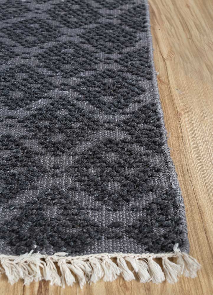 Tappeto in viscosa quadrato - 75 x 75 cm - antracite