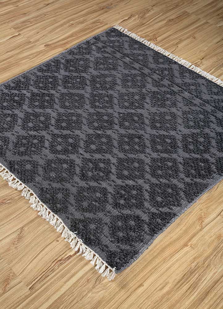 Tappeto in viscosa quadrato - 75 x 75 cm - antracite