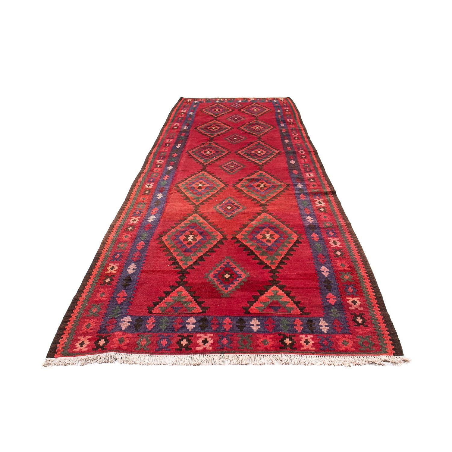 Tappeto corsia Tappeto Kelim - Vecchio - 325 x 118 cm - multicolore