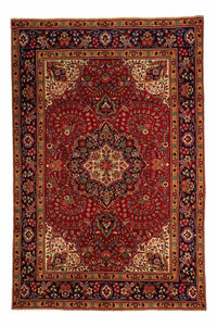 Tappeto Persero - Tabriz - 314 x 203 cm - rosso scuro