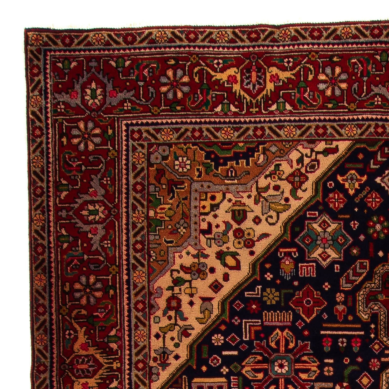 Tappeto Persero - Tabriz - 297 x 197 cm - blu scuro
