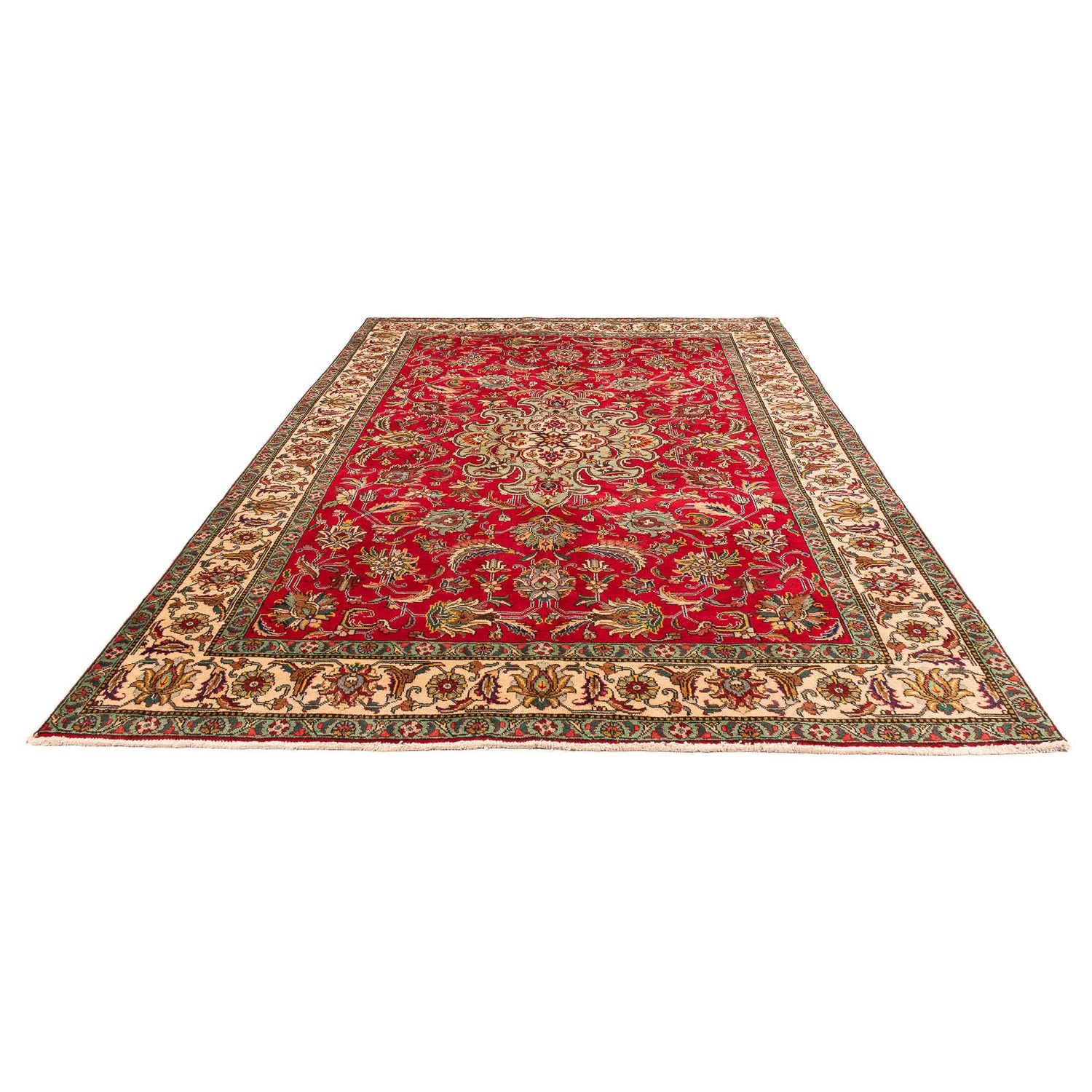 Tappeto Persero - Tabriz - 300 x 203 cm - rosso scuro