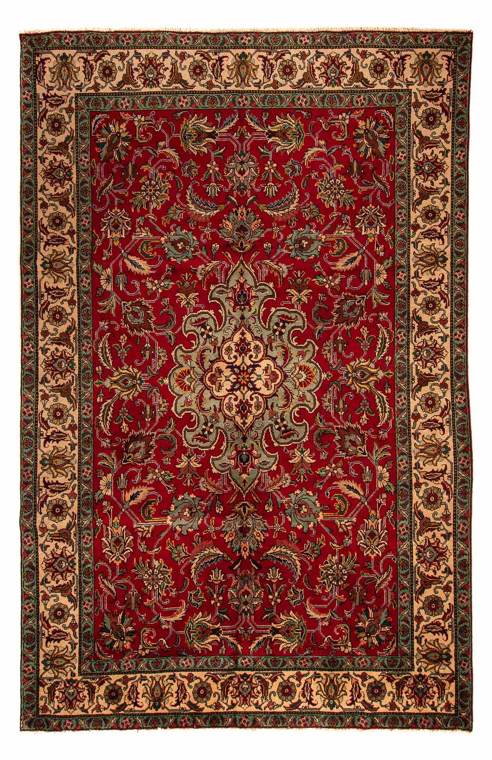 Tappeto Persero - Tabriz - 305 x 200 cm - rosso scuro