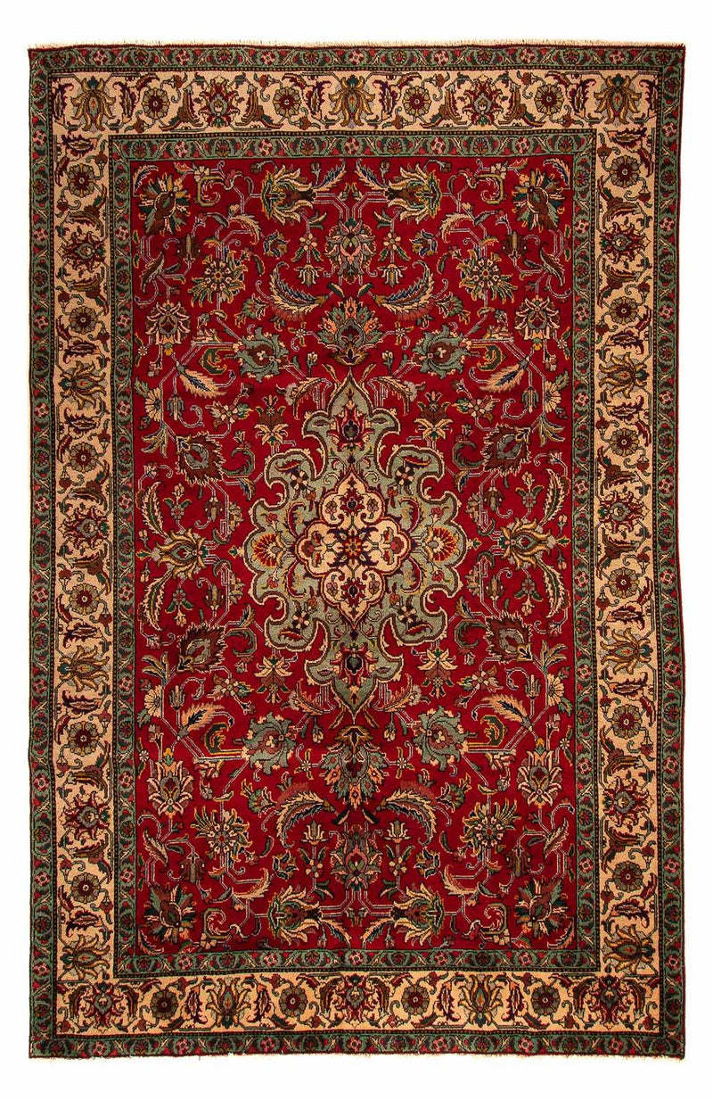 Tappeto Persero - Tabriz - 305 x 200 cm - rosso scuro