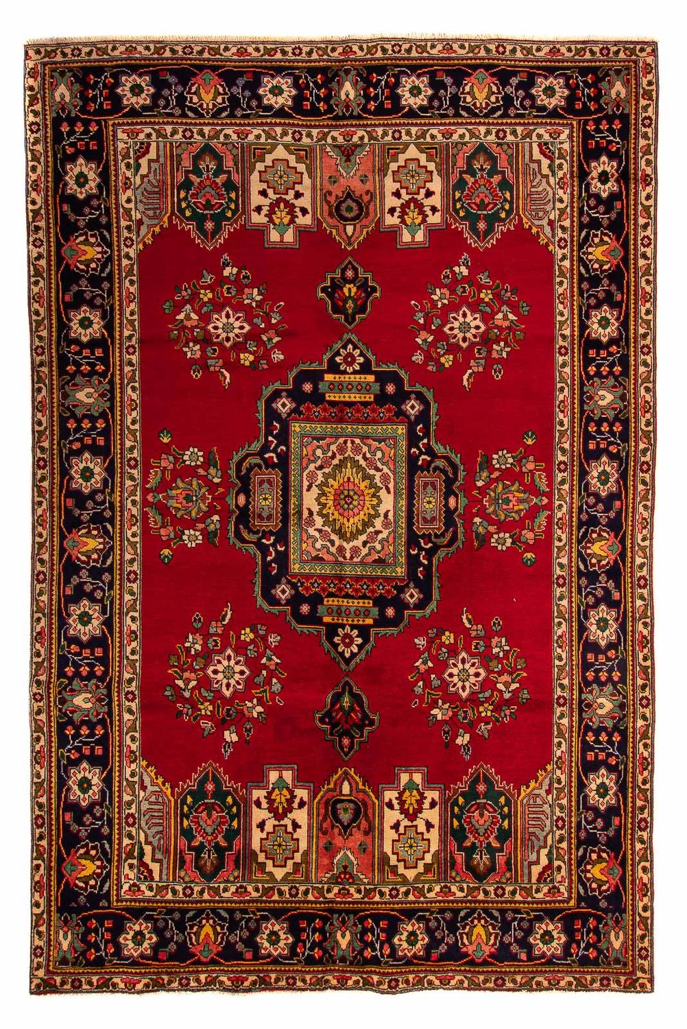 Tappeto Persero - Tabriz - 297 x 197 cm - rosso scuro