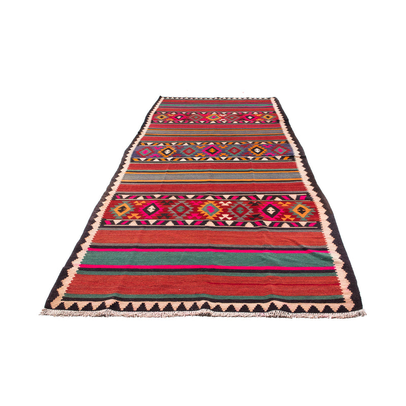 Tappeto corsia Tappeto Kelim - Vecchio - 370 x 145 cm - multicolore