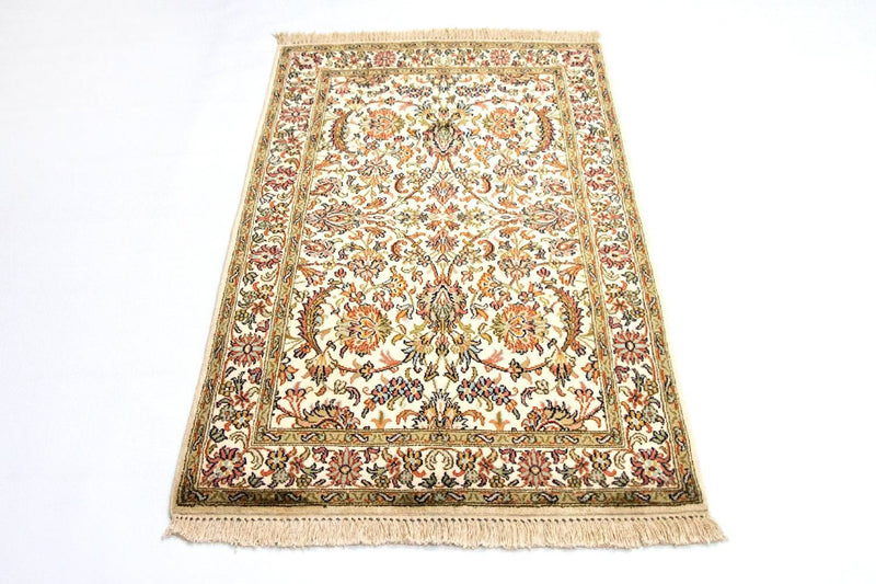 Tappeto di seta - Seta del Kashmir - 127 x 74 cm - beige