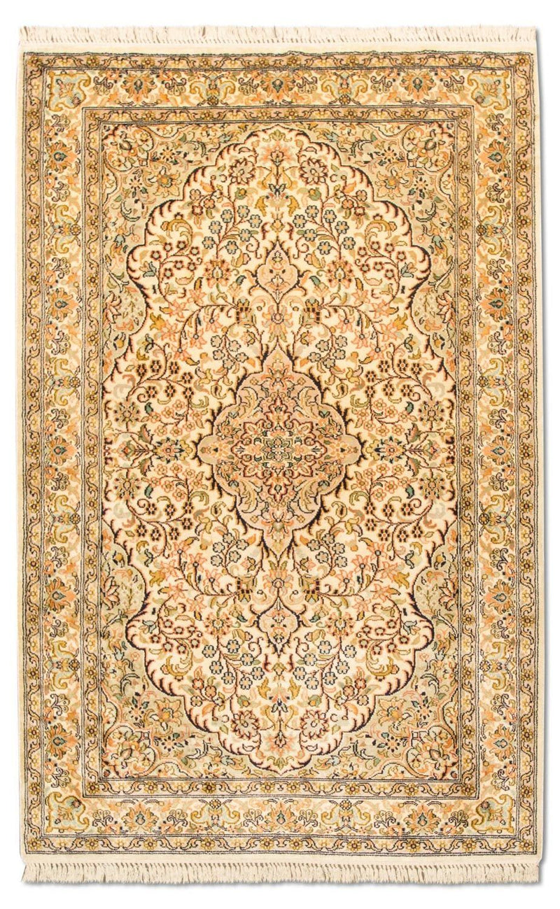 Tappeto di seta - Seta del Kashmir - 153 x 94 cm - beige