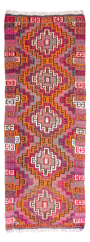 Tappeto corsia Tappeto Kelim - Vecchio - 320 x 135 cm - multicolore
