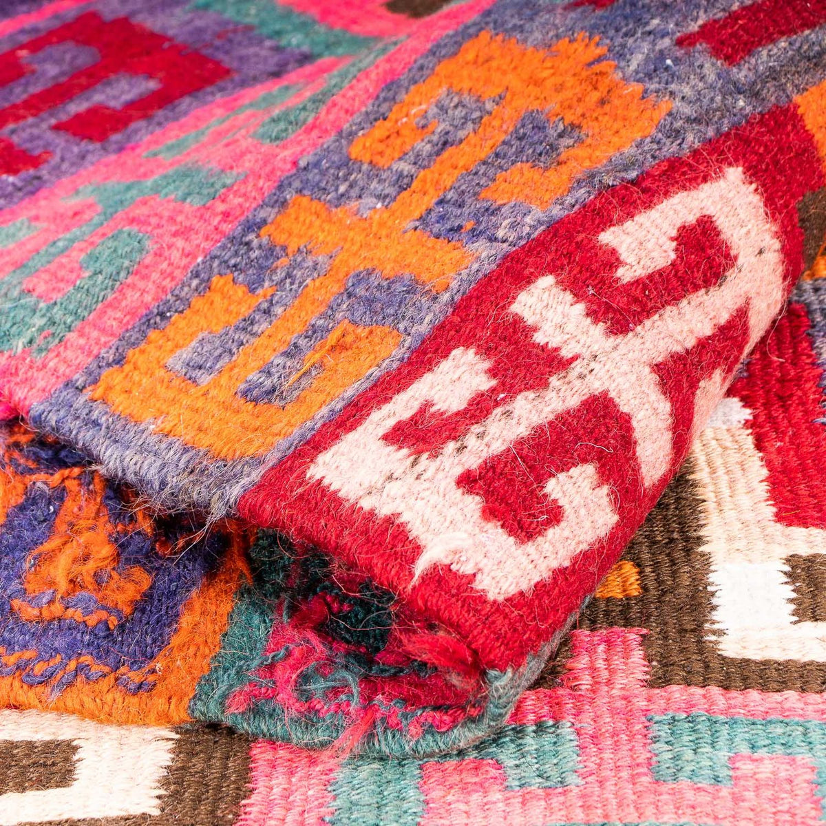 Tappeto corsia Tappeto Kelim - Vecchio - 320 x 135 cm - multicolore