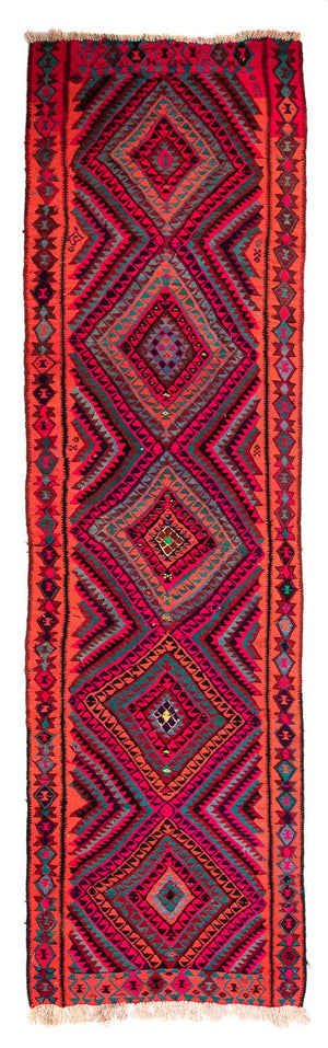 Tappeto corsia Tappeto Kelim - Vecchio - 380 x 120 cm - multicolore