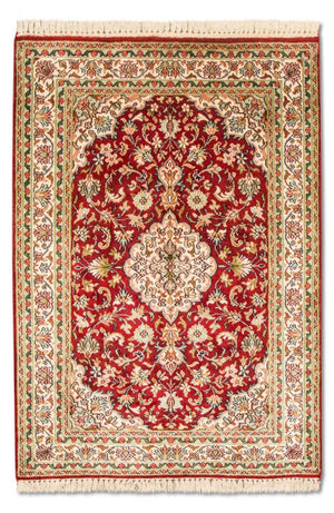 Tappeto di seta - Seta del Kashmir - 120 x 80 cm - rosso