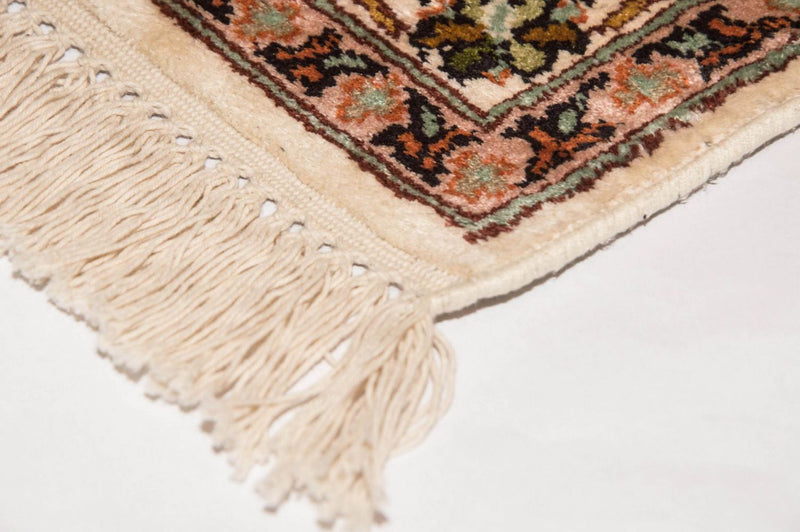 Tappeto di seta - Seta del Kashmir - 95 x 62 cm - beige