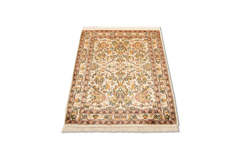 Tappeto di seta - Seta del Kashmir - 95 x 62 cm - beige