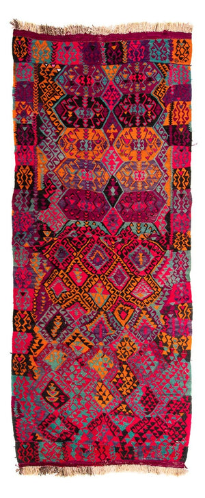 Tappeto corsia Tappeto Kelim - Vecchio - 310 x 137 cm - multicolore