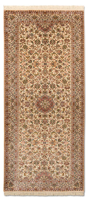 Tappeto corsia Tappeto di seta - Seta del Kashmir - 190 x 77 cm - beige