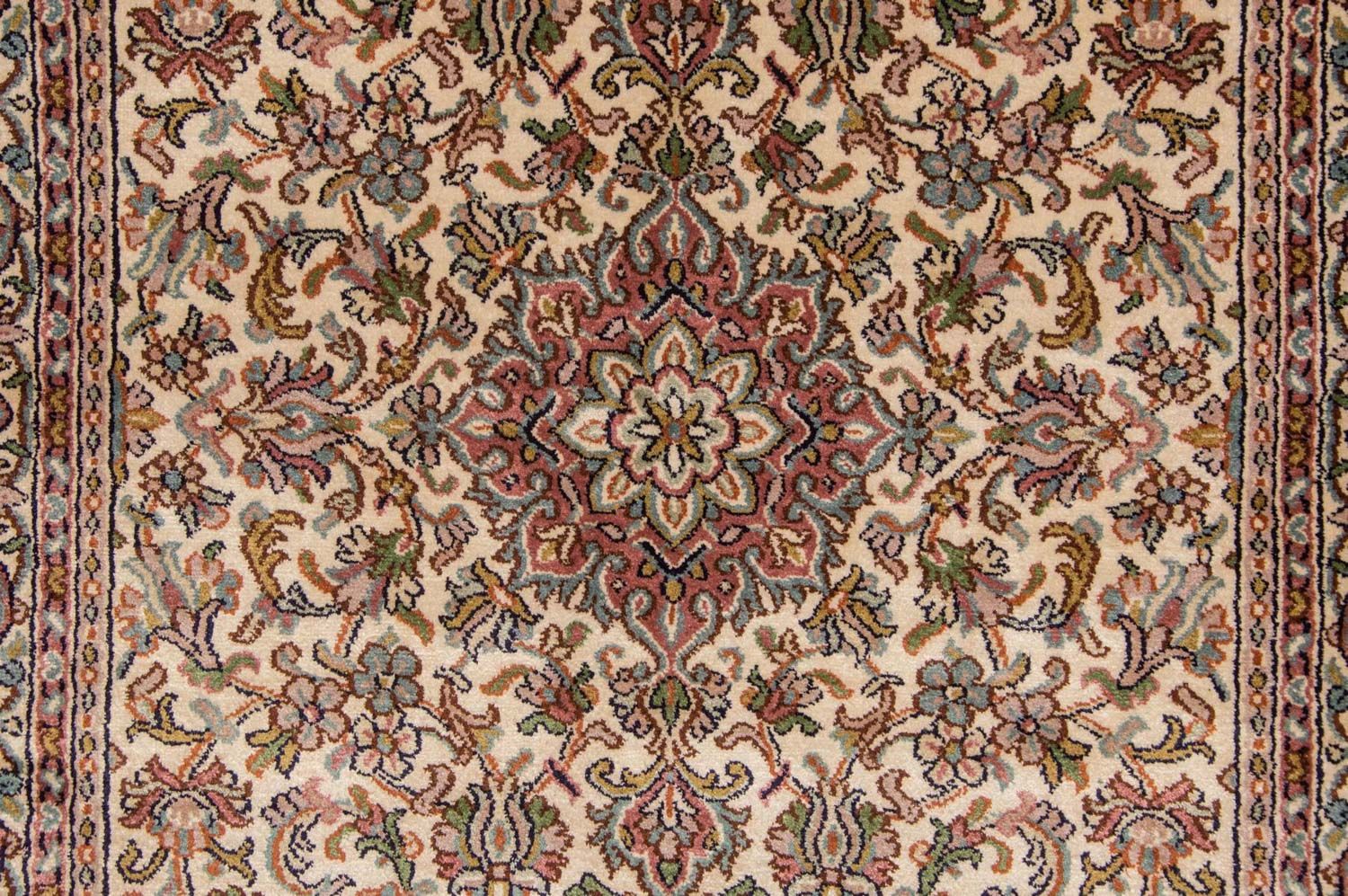 Tappeto corsia Tappeto di seta - Seta del Kashmir - 190 x 77 cm - beige