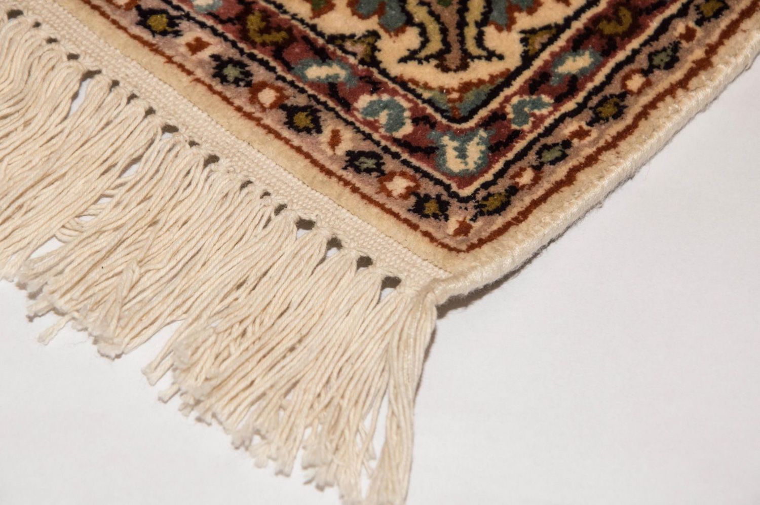 Tappeto corsia Tappeto di seta - Seta del Kashmir - 190 x 77 cm - beige