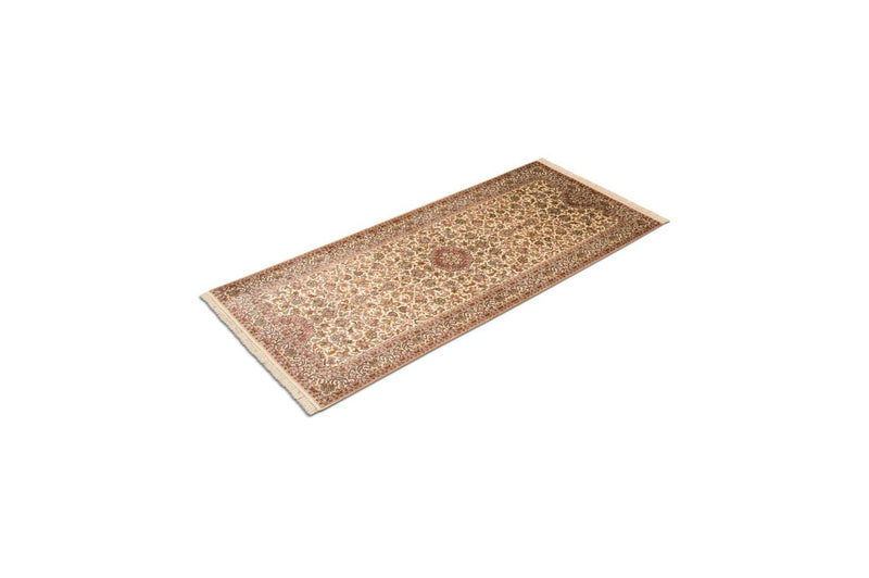 Tappeto corsia Tappeto di seta - Seta del Kashmir - 190 x 77 cm - beige