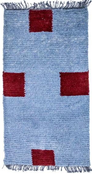 Tappeto Nepal - 140 x 70 cm - blu chiaro