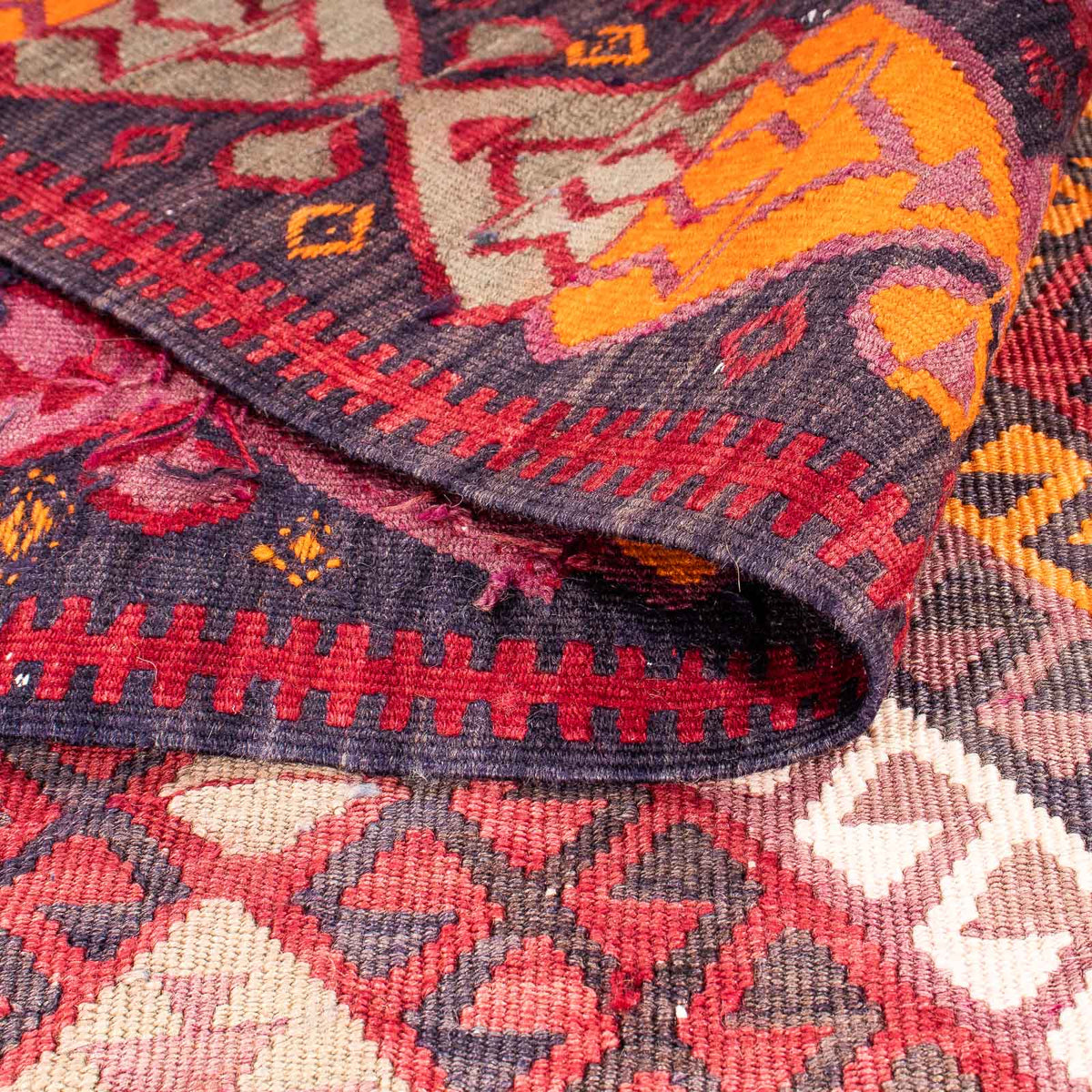 Tappeto corsia Tappeto Kelim - Vecchio - 375 x 140 cm - multicolore