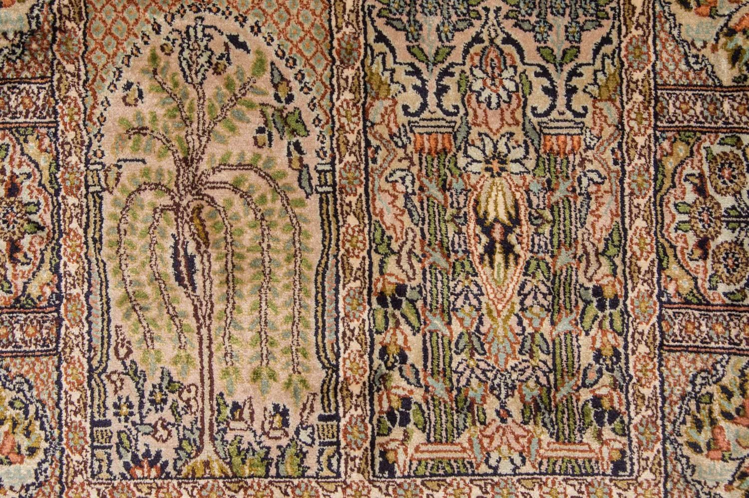 Tappeto corsia Tappeto di seta - Seta del Kashmir - 270 x 75 cm - multicolore