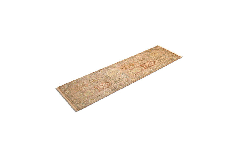 Tappeto corsia Tappeto di seta - Seta del Kashmir - 270 x 75 cm - multicolore