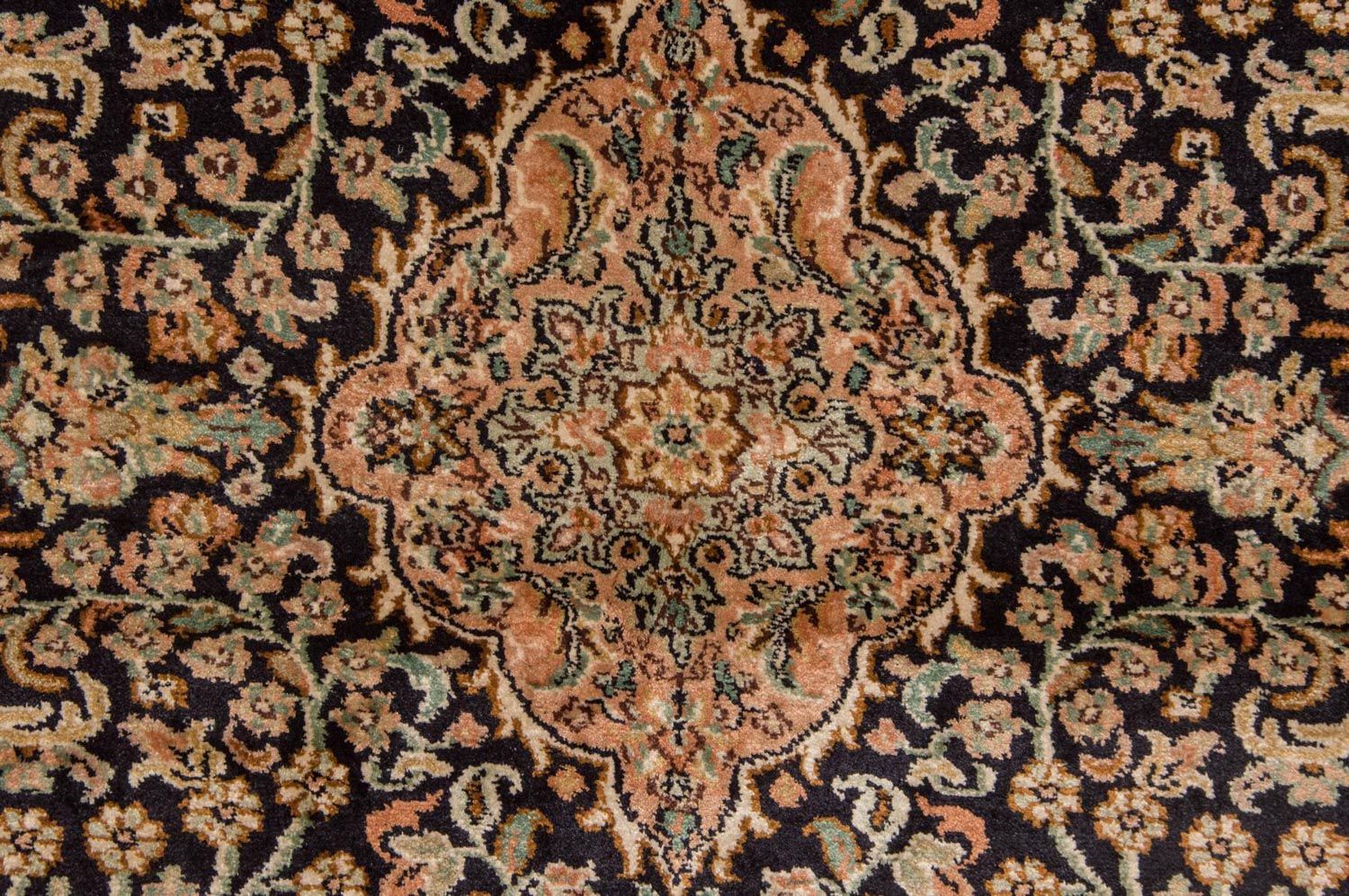 Tappeto di seta - Seta del Kashmir - 153 x 93 cm - blu scuro