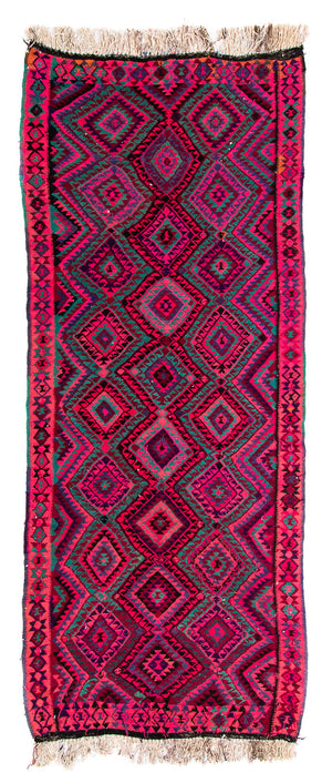 Tappeto corsia Tappeto Kelim - Vecchio - 315 x 135 cm - multicolore