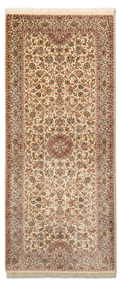 Tappeto corsia Tappeto di seta - Seta del Kashmir - 192 x 79 cm - beige