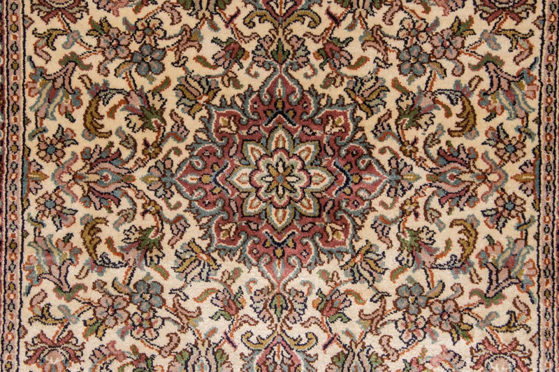 Tappeto corsia Tappeto di seta - Seta del Kashmir - 192 x 79 cm - beige