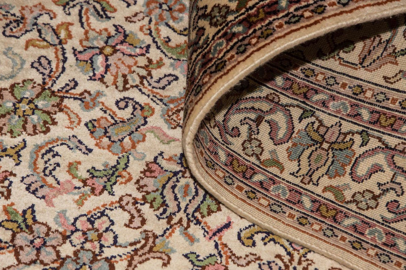 Tappeto corsia Tappeto di seta - Seta del Kashmir - 192 x 79 cm - beige