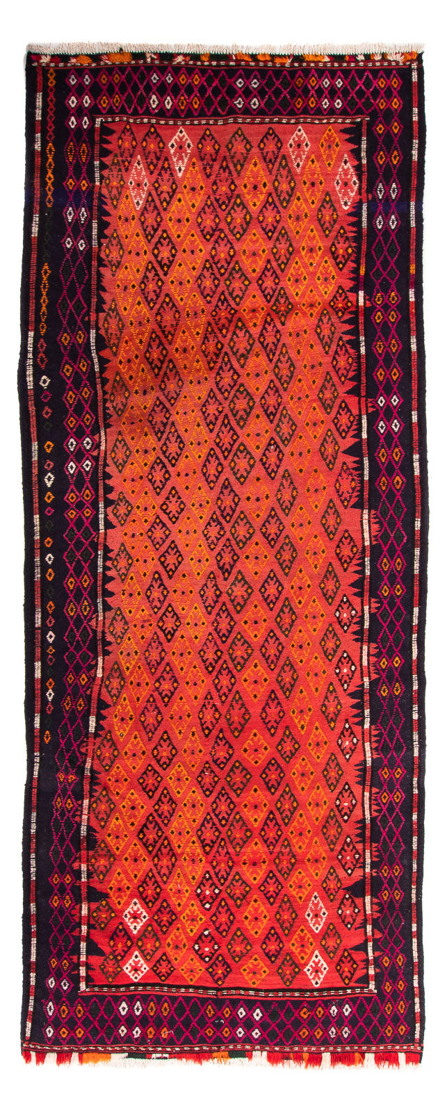 Tappeto corsia Tappeto Kelim - Vecchio - 330 x 135 cm - multicolore