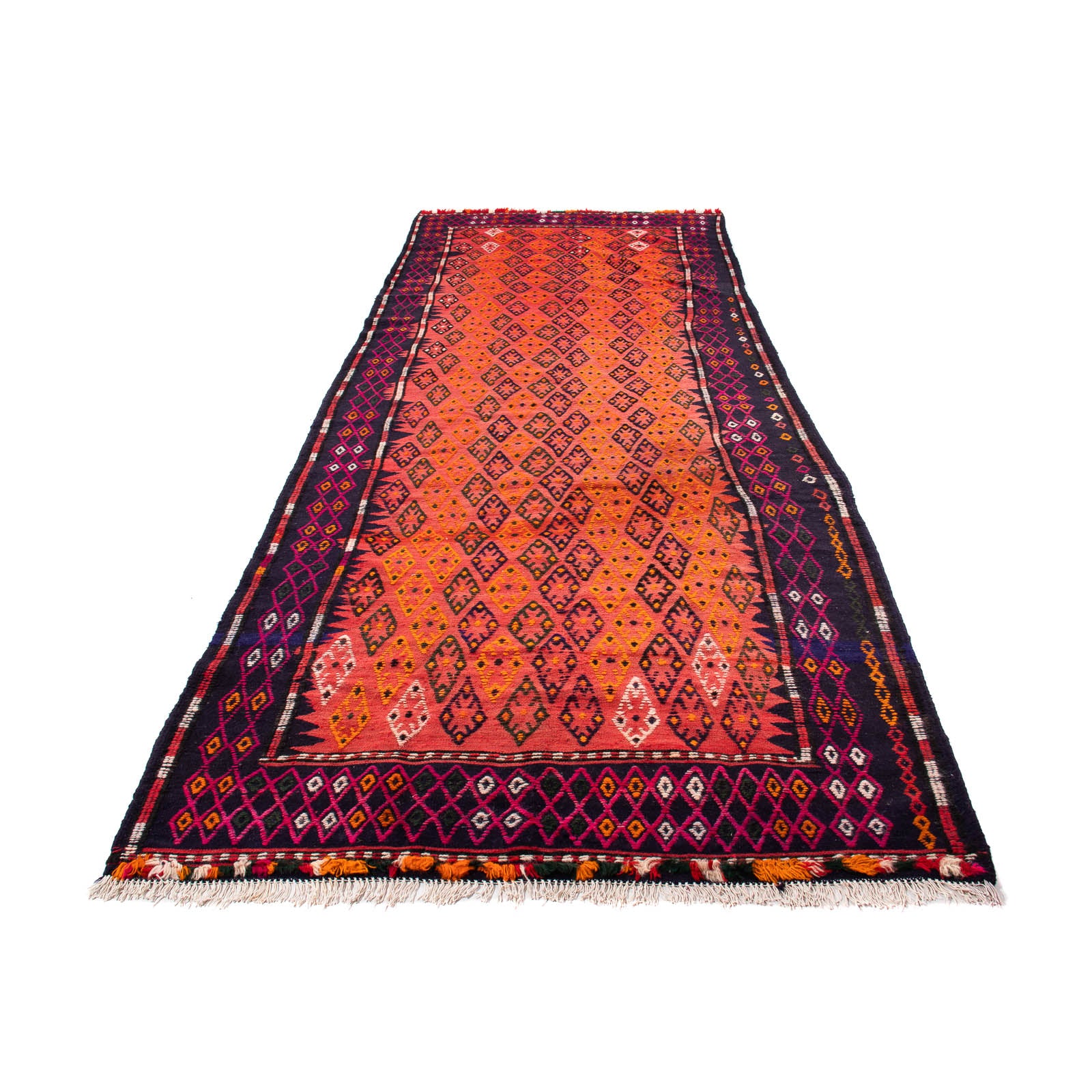 Tappeto corsia Tappeto Kelim - Vecchio - 330 x 135 cm - multicolore