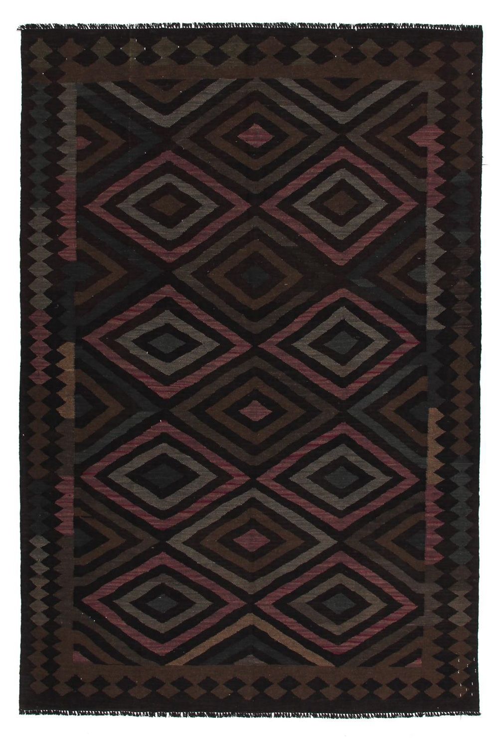 Tappeto Kelim - Splash - 240 x 166 cm - nero