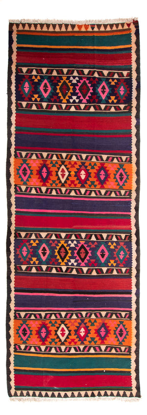 Tappeto corsia Tappeto Kelim - Vecchio - 370 x 145 cm - multicolore