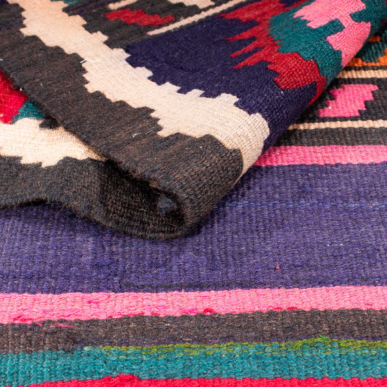 Tappeto corsia Tappeto Kelim - Vecchio - 370 x 145 cm - multicolore