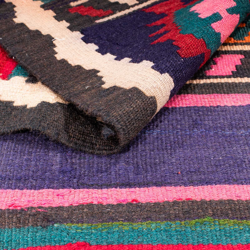 Tappeto corsia Tappeto Kelim - Vecchio - 370 x 145 cm - multicolore