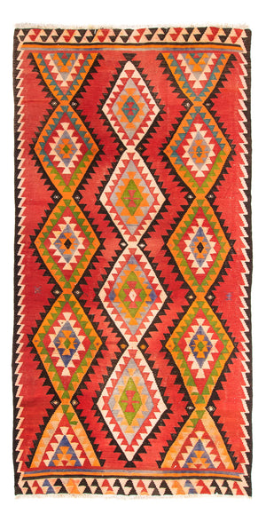 Tappeto corsia Tappeto Kelim - Vecchio - 315 x 150 cm - multicolore