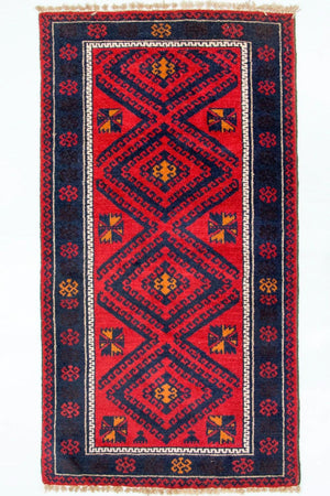 Tappeto Belutsch - 135 x 67 cm - rosso