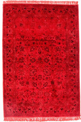 Tappeto vintage - 180 x 124 cm - rosso