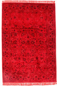 Tappeto vintage - 180 x 124 cm - rosso