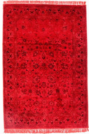 Tappeto vintage - 180 x 124 cm - rosso